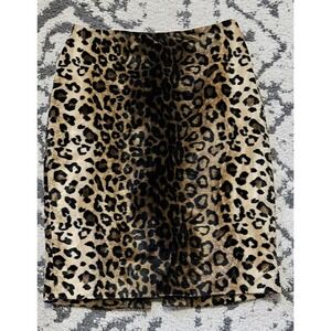 Vintage 1990s Georgiou Studio Fuzzy Leopard Print Skirt S